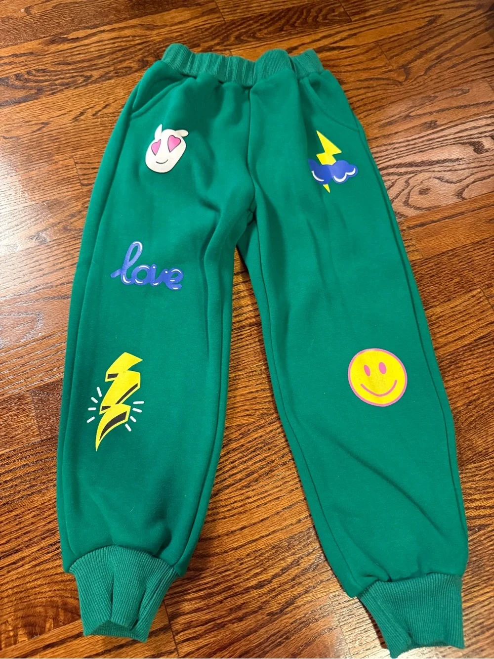Lola + The Boys Green Kids Hoodie & Sweatpant Set with Colorful Graphic Prints